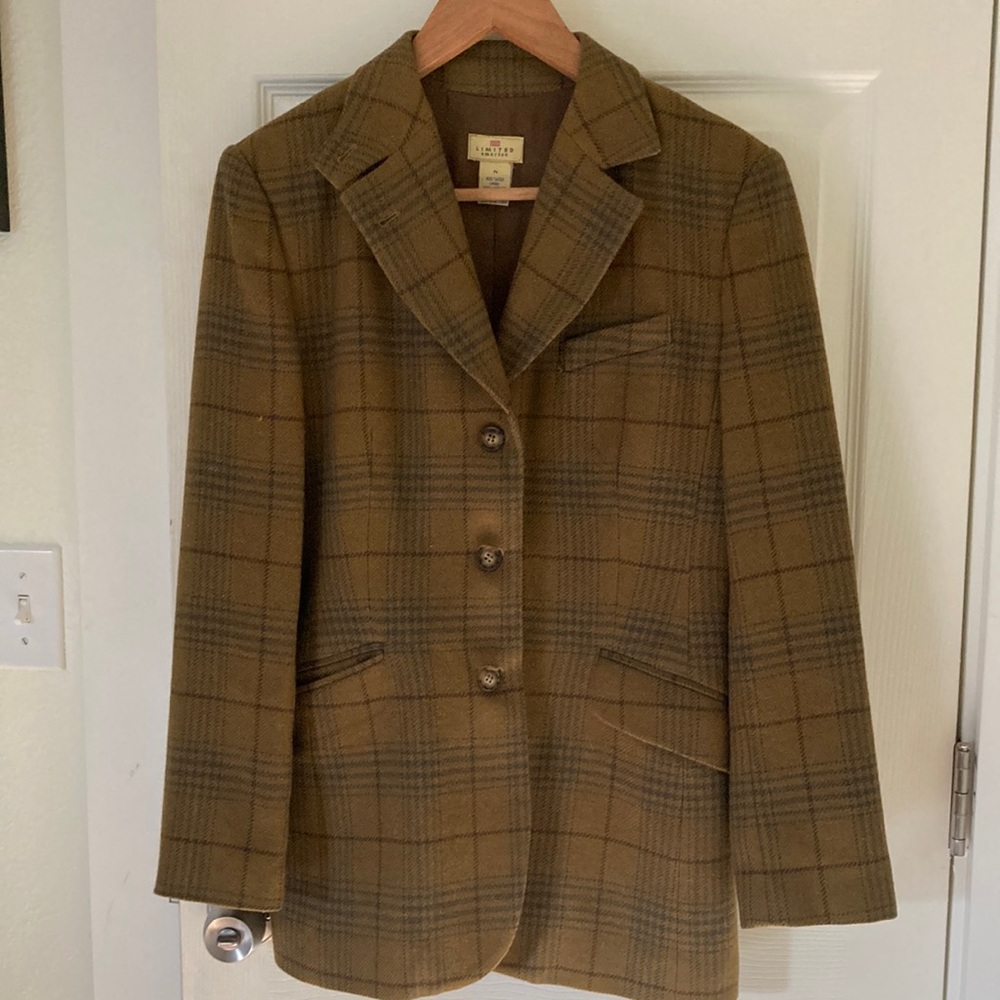 Limited 100% Wool Plaid Blazer